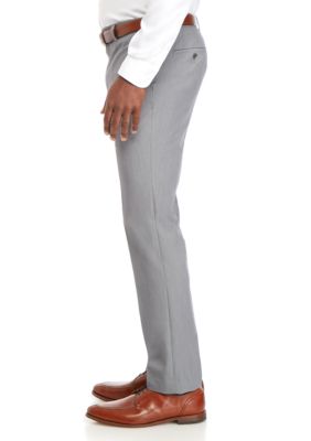 Pearl Gray Bi Stretch Poplin Slim Fit Suit Separate Pants