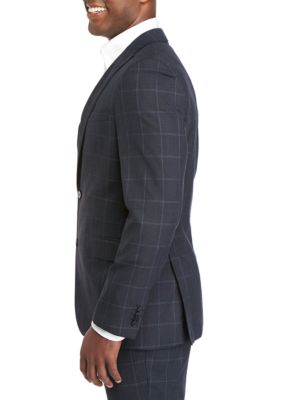 Blue Windowpane Modern Fit Suit Separate Coat