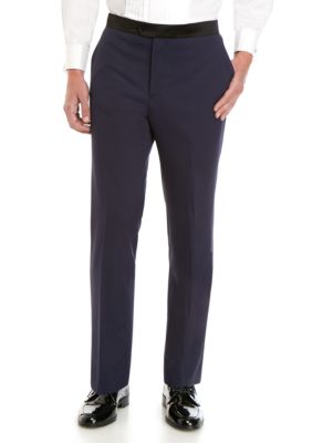 Royal Violet Stretch Slim Fit Tuxedo Pants