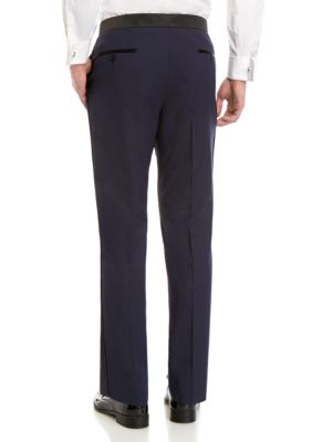 Royal Violet Stretch Slim Fit Tuxedo Pants