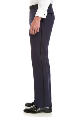 Royal Violet Stretch Slim Fit Tuxedo Pants