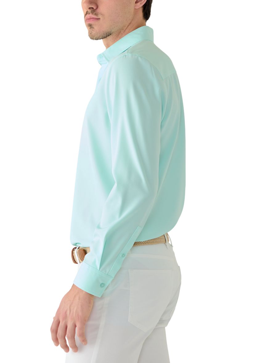 casual dress shirt The Light Blue Norman Check – Ledbury heathered fabrics feature a Christmas Holiday Long Sleeve US Size:32 model_zali