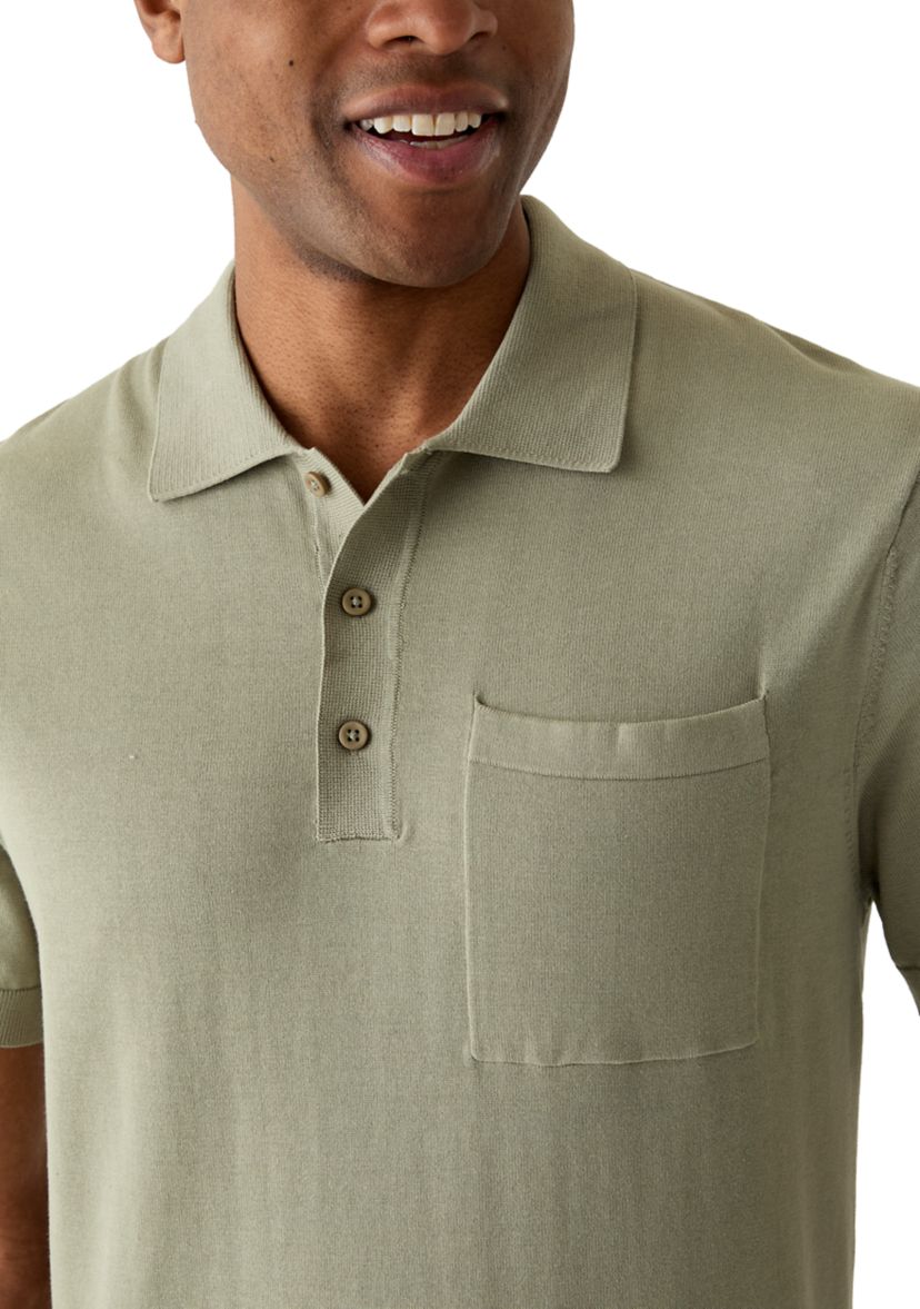 mens pullover short sleeve dress shirts Spring + Mercer Men's Button Down Short Sleeve Sweater