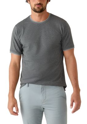 Collection by Michael Strahan Men's Knit Classic Crew Neck Ribbed T-Shirt, Grey, 2XL