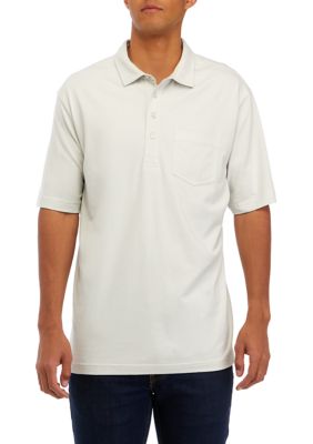 Southern Proper Men's Short Sleeve Solid Heather Polo Shirt, Grey, 2XL