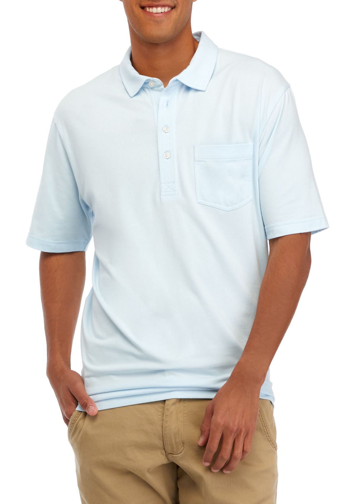 Short Sleeve Solid Heather Polo Shirt