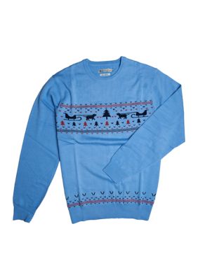 Southern Proper Men's Bienville Crew Neck Sweater, Blue, 2XL