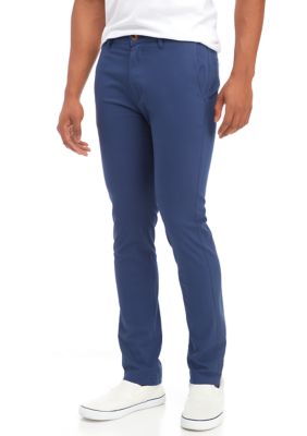 Southern Proper Men's Thomasville Flat Front Pants, Navy Blue, 40 x 32