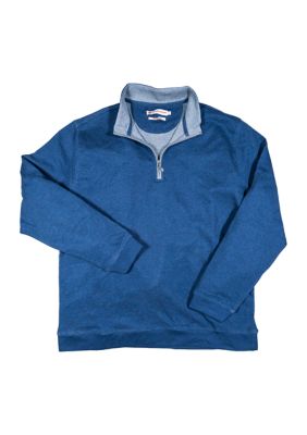 Southern Proper Men's Canal Long Sleeve 1/4 Zip Sweater, Navy Blue, Small