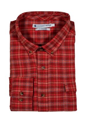 Southern Proper Men's Long Sleeve Flannel Shirt, Small