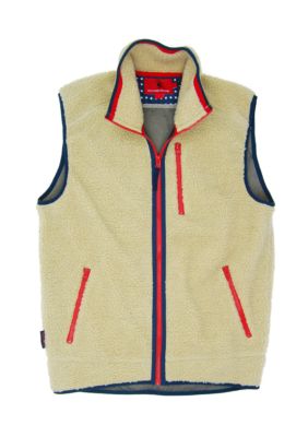 Southern Proper Men's Old Glory Sherpa Vest, Small