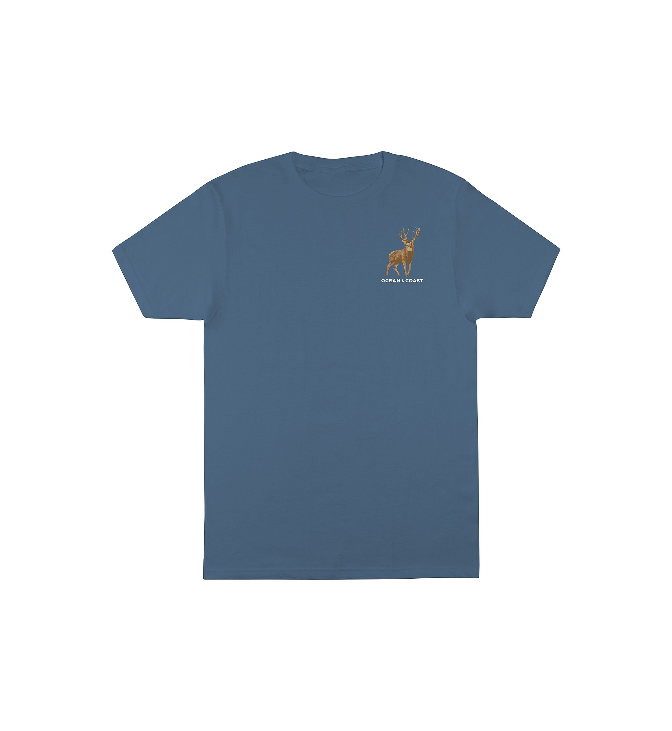Indigo Blue Mountain Deer Graphic T-Shirt 