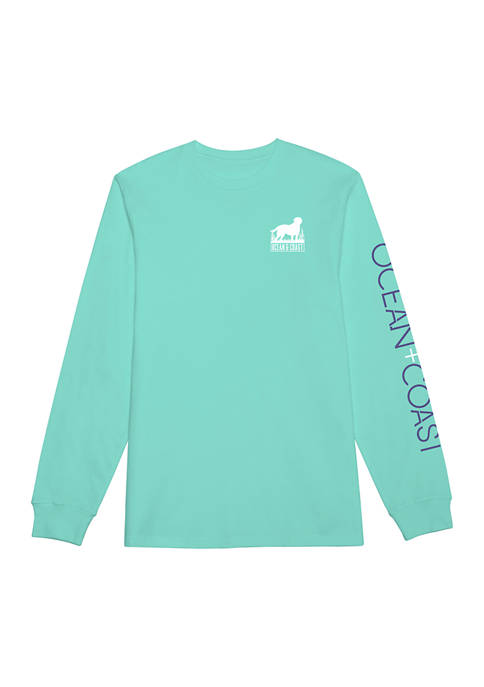 Ocean + Coast® Long Sleeve Dog Graphic T-Shirt