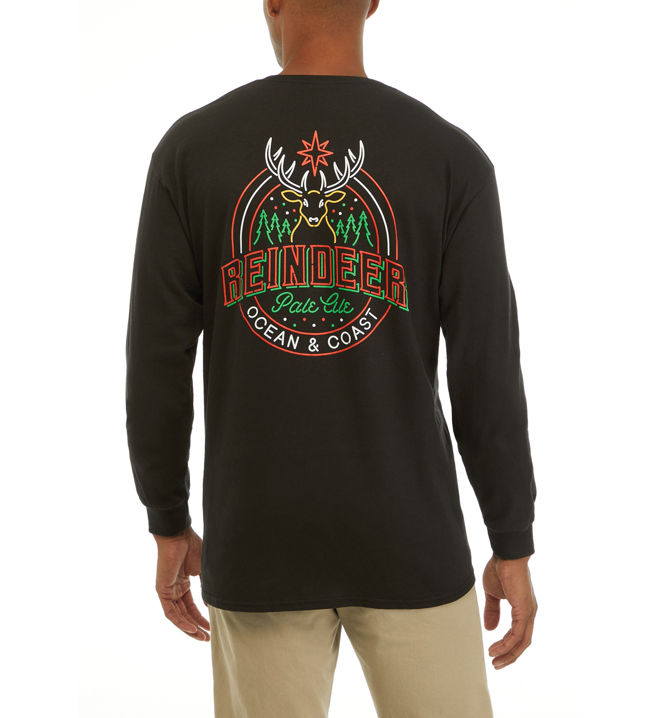 Long Sleeve Holiday Reindeer Pale Ale Graphic T-Shirt