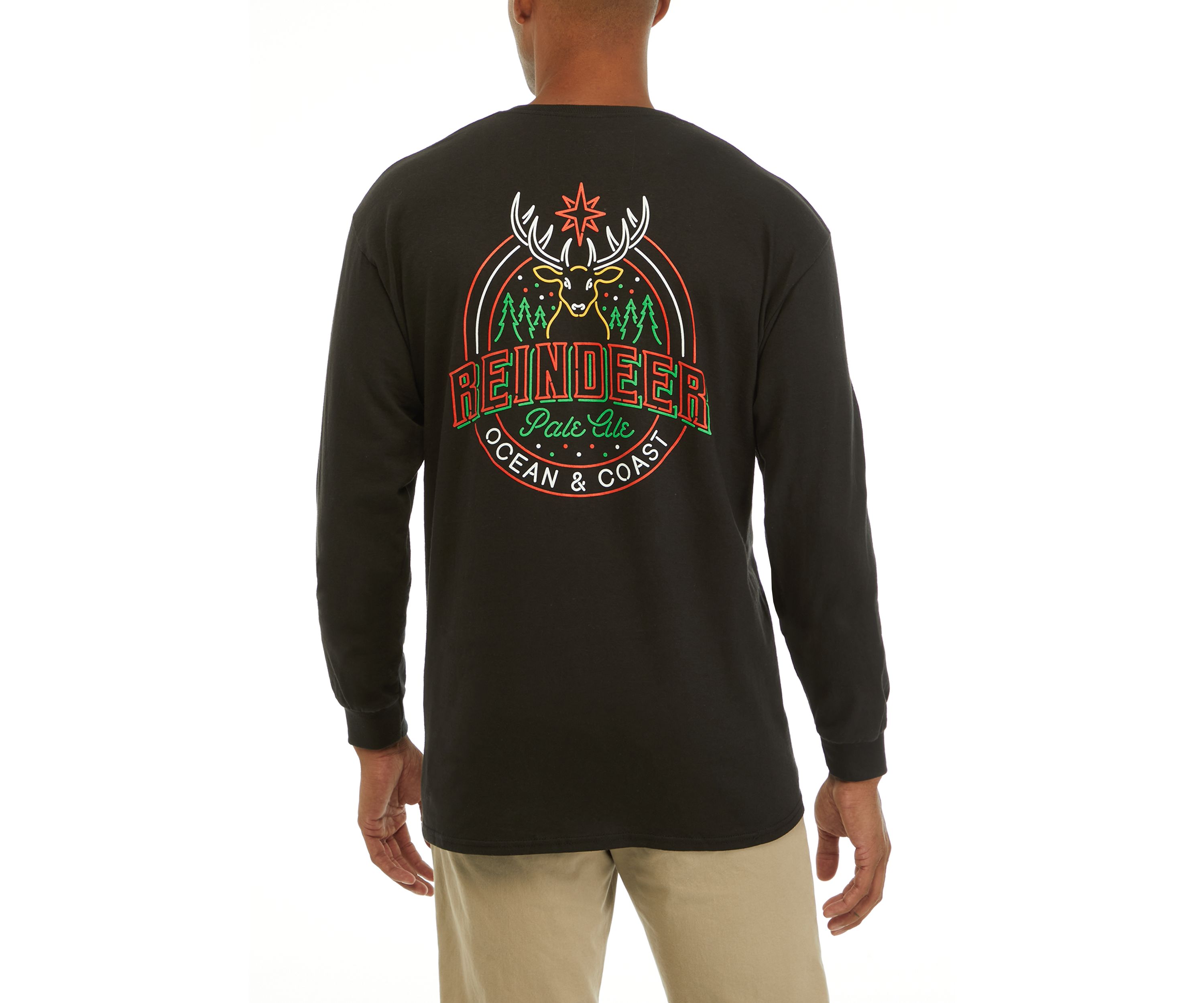 Long Sleeve Holiday Reindeer Pale Ale Graphic T-Shirt