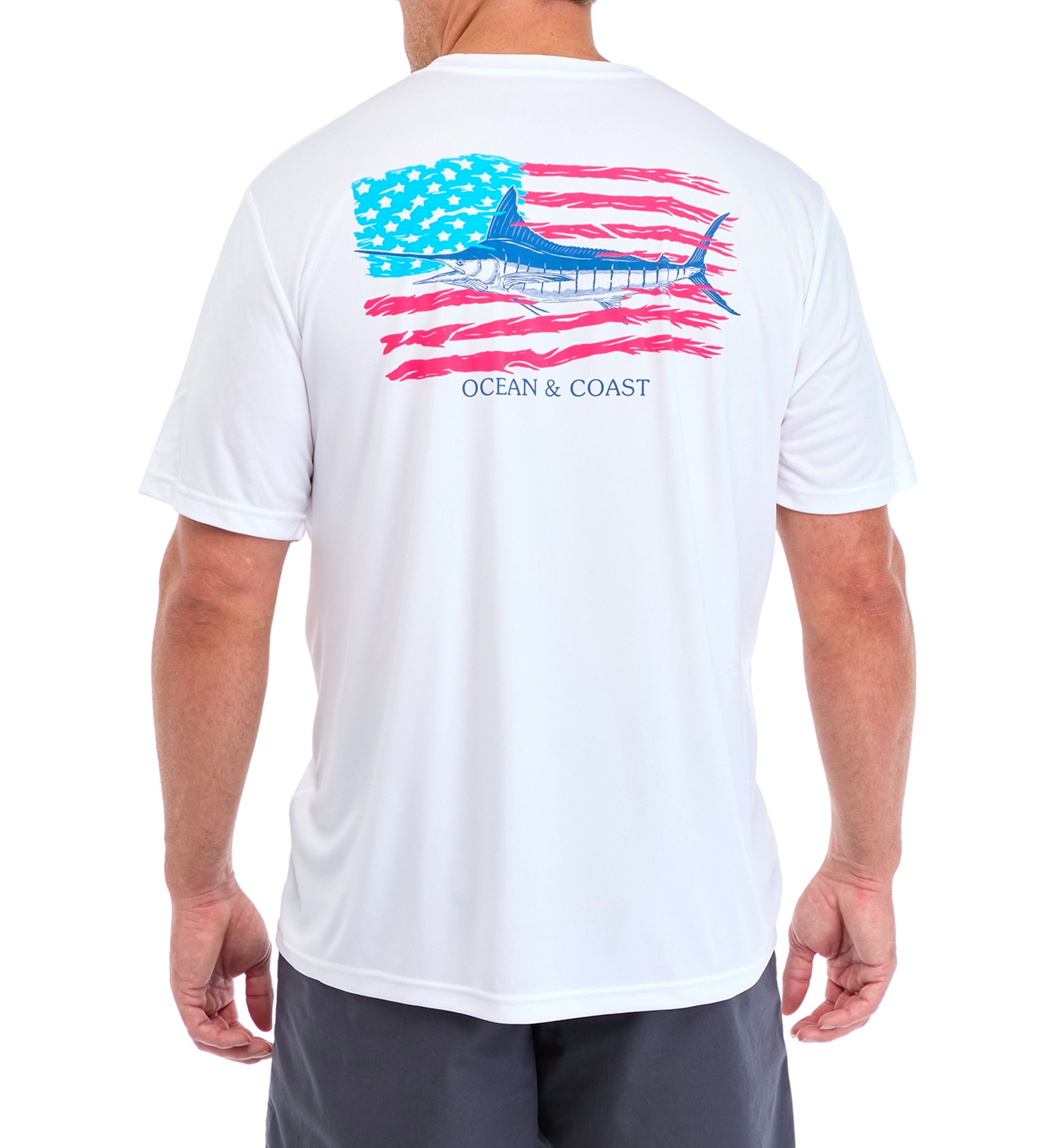 Big & Tall Short Sleeve Parry Marlin Flag Graphic T-Shirt