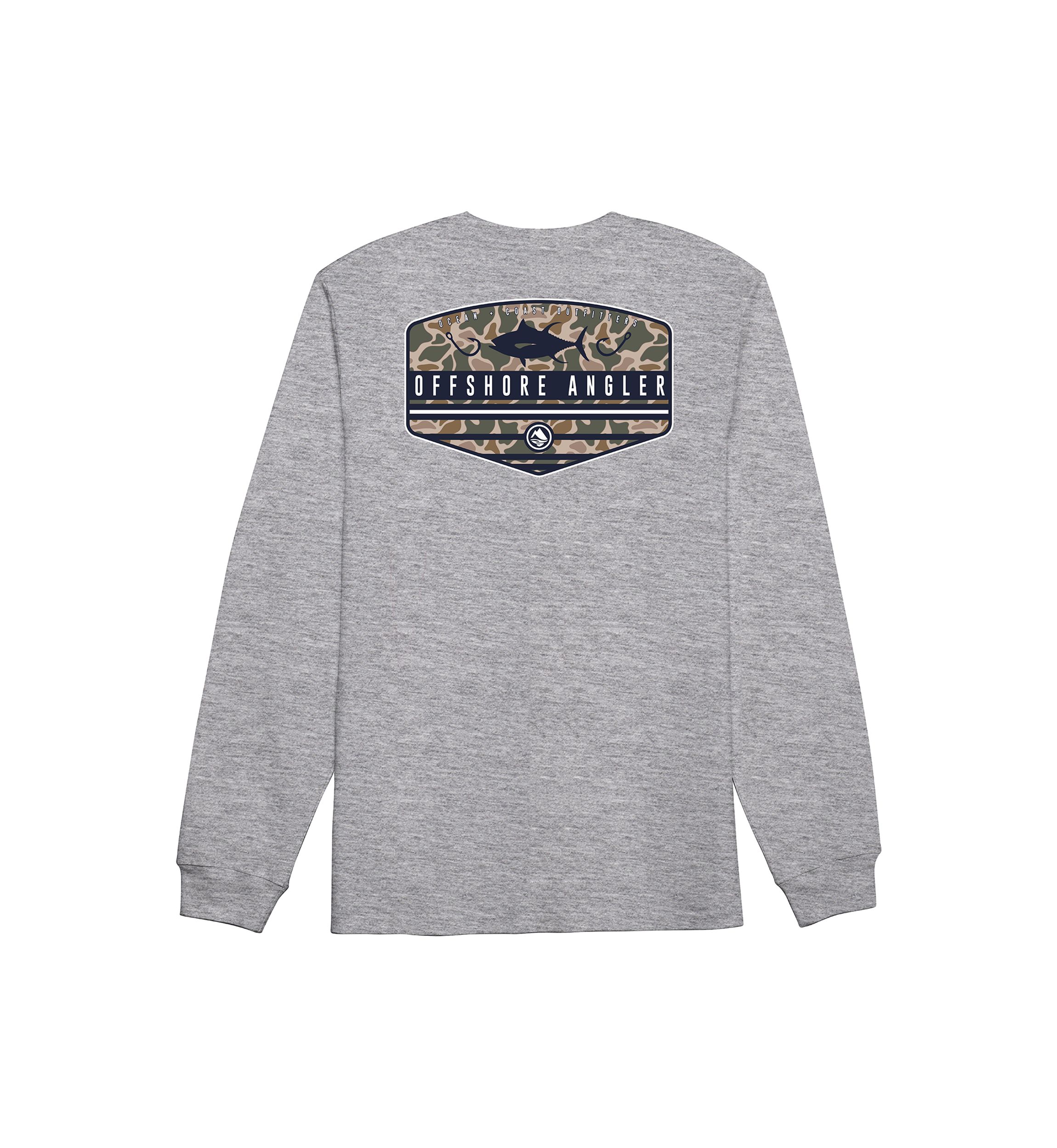 Long Sleeve Camouflage Angler Graphic T-Shirt