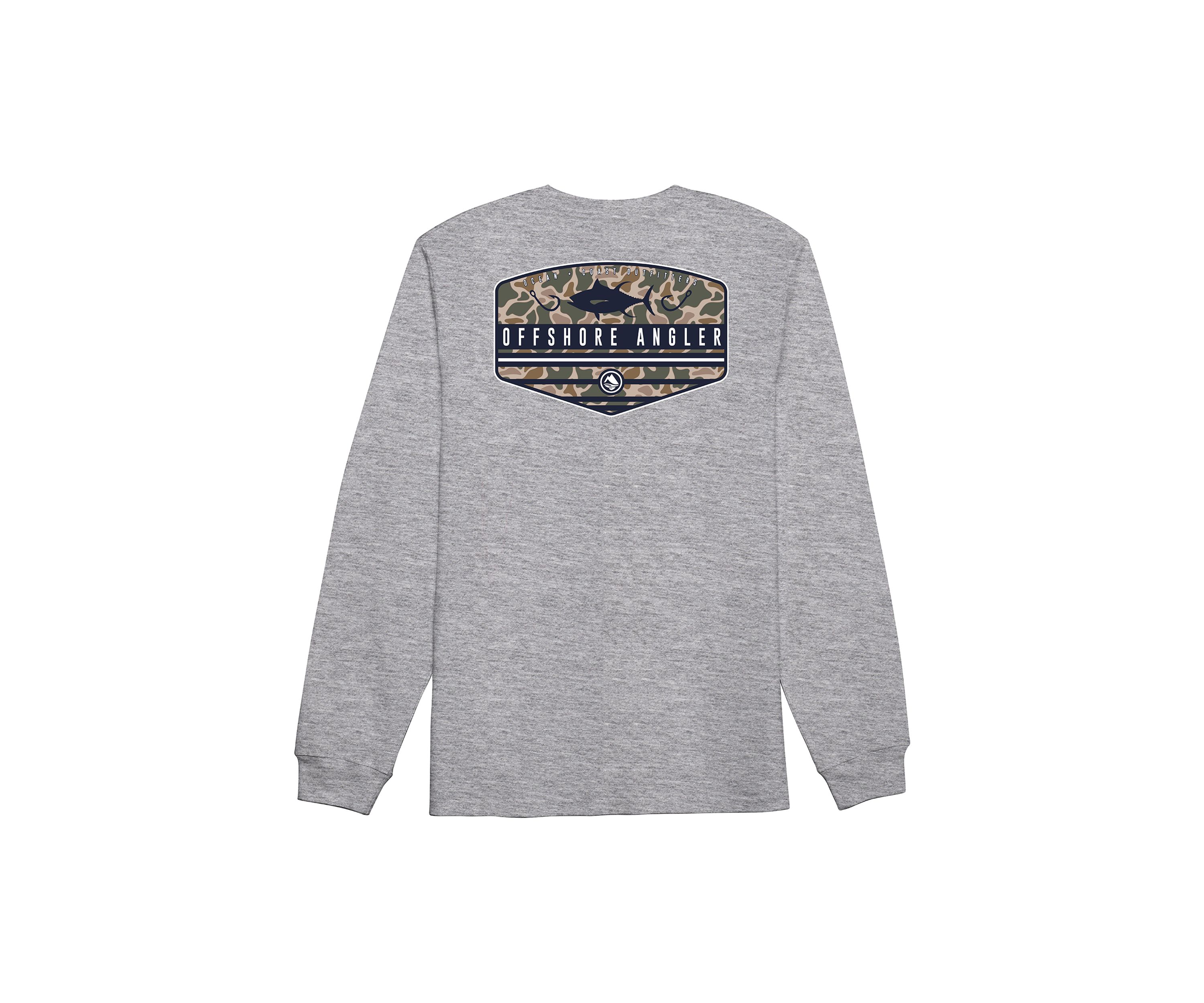 Long Sleeve Camouflage Angler Graphic T-Shirt