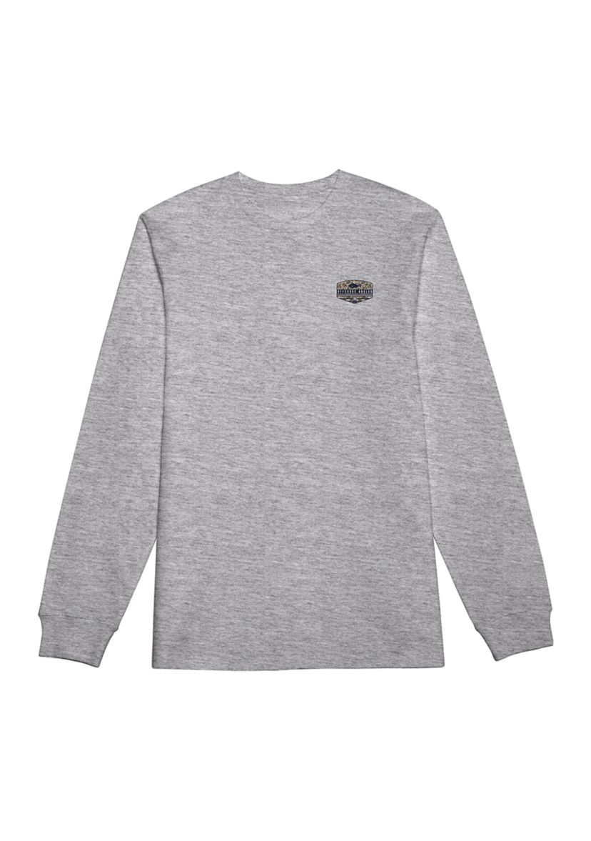 Long Sleeve Camouflage Angler Graphic T-Shirt
