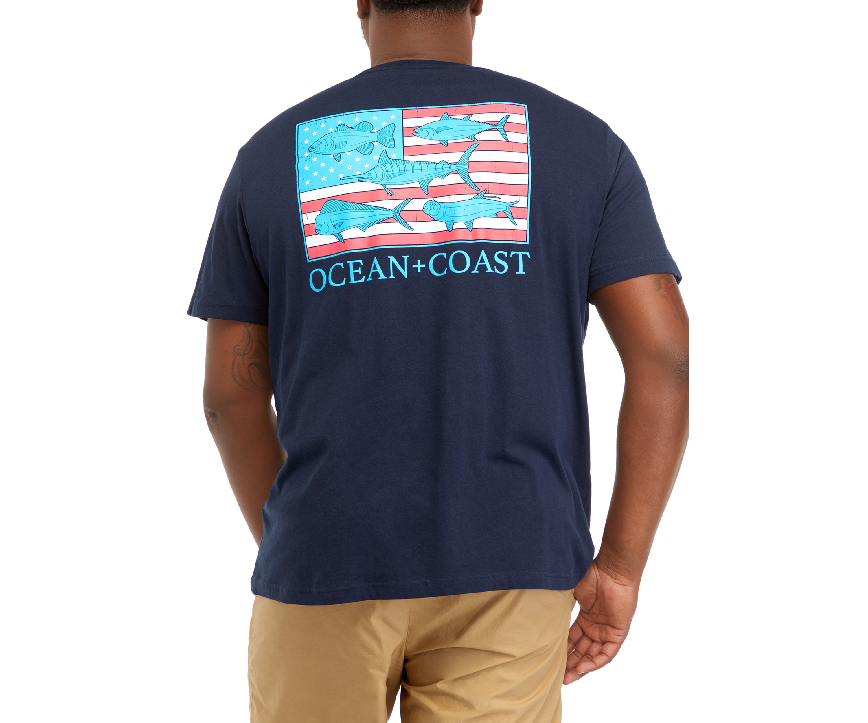 Big & Tall Fish Flag Graphic T-Shirt 
