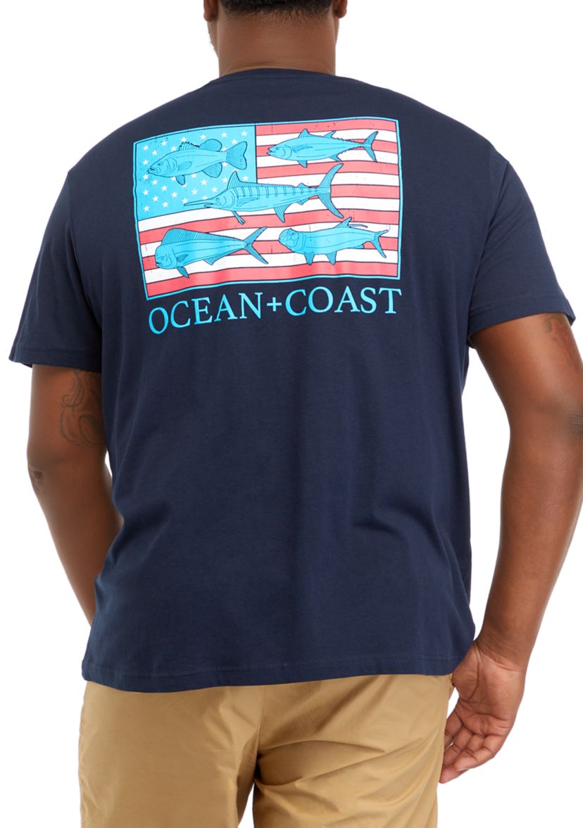 Big & Tall Fish Flag Graphic T-Shirt 