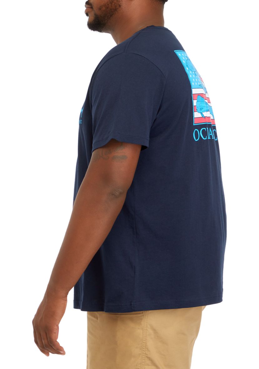Big & Tall Fish Flag Graphic T-Shirt 