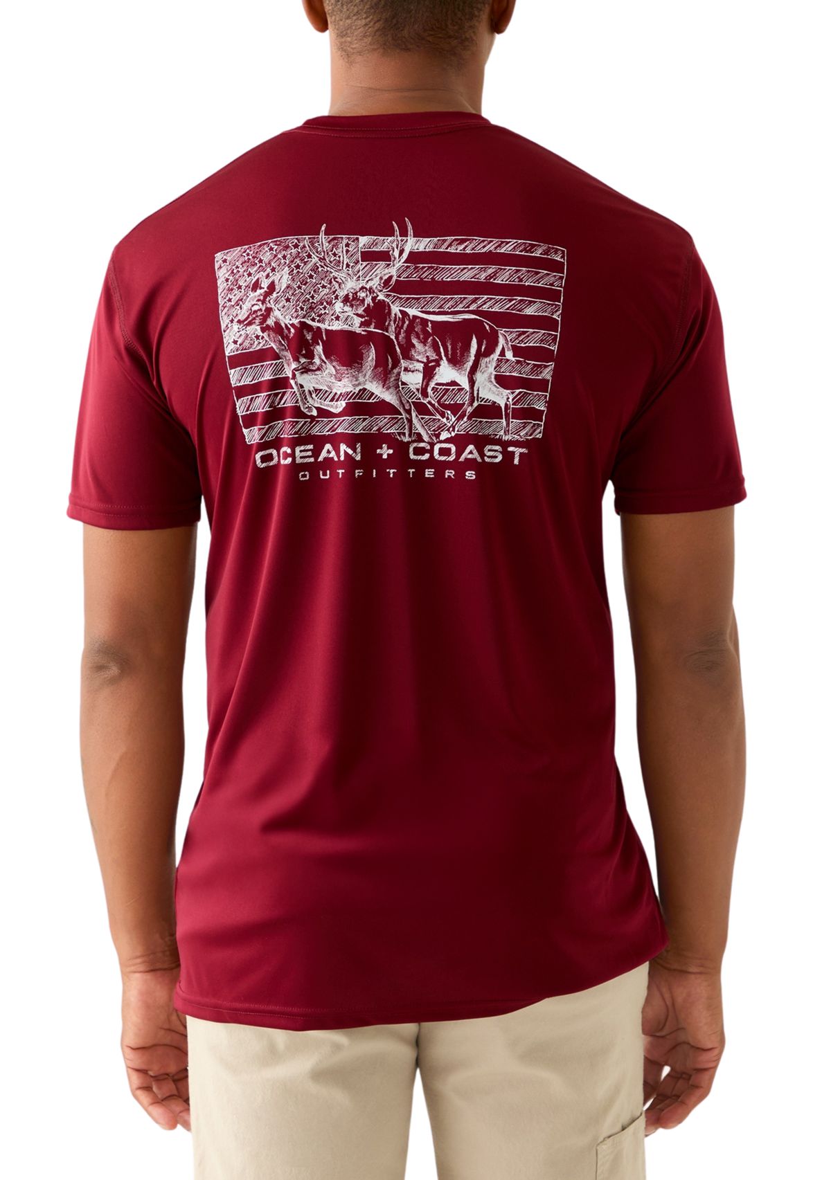 Short Sleeve Deer Flag Graphic T-Shirt 