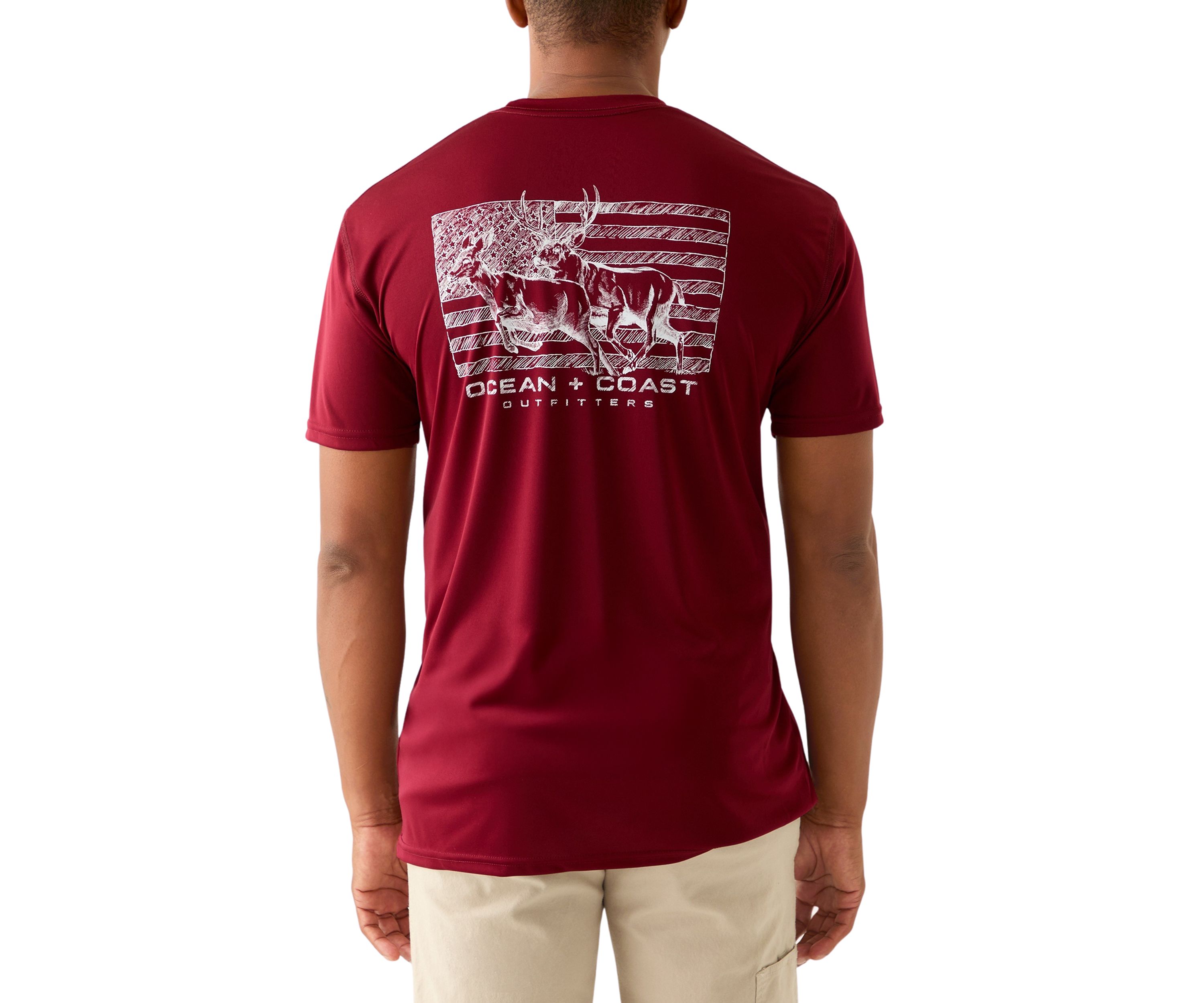 Short Sleeve Deer Flag Graphic T-Shirt 