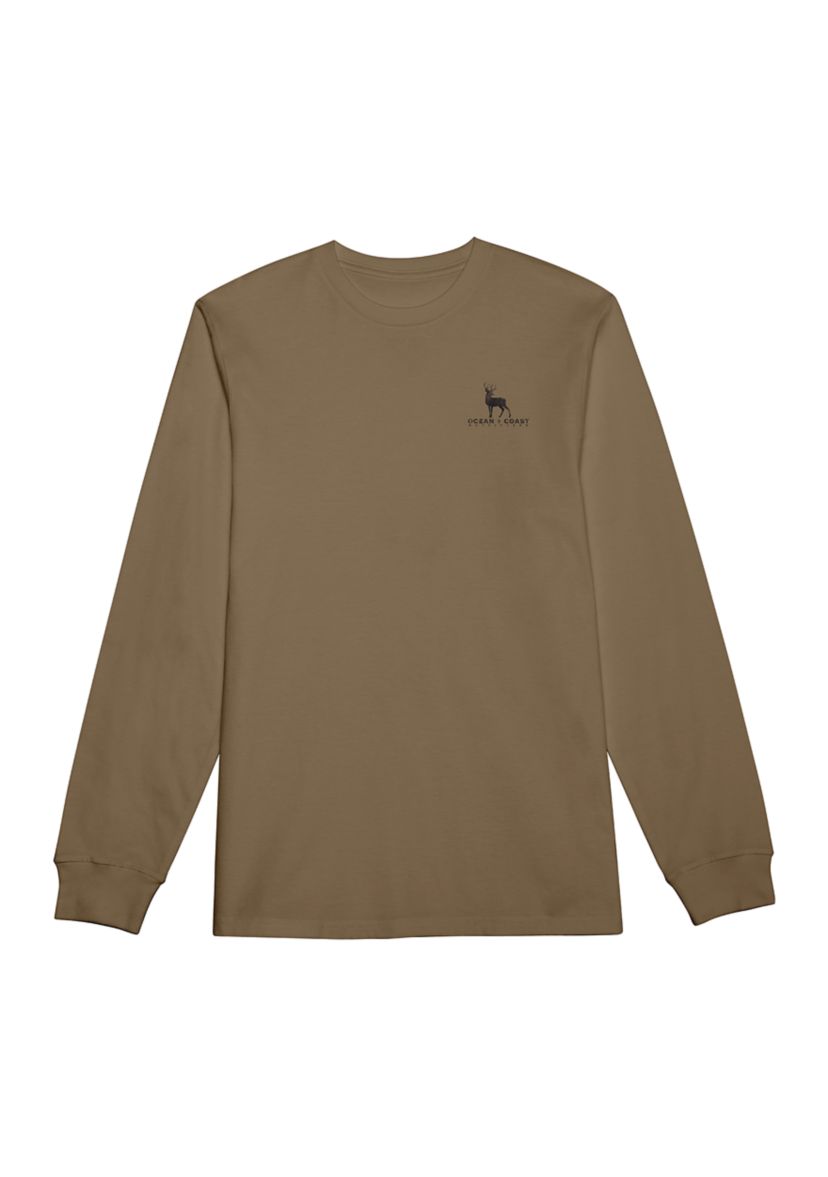 Long Sleeve Americana Deer Graphic T-Shirt 