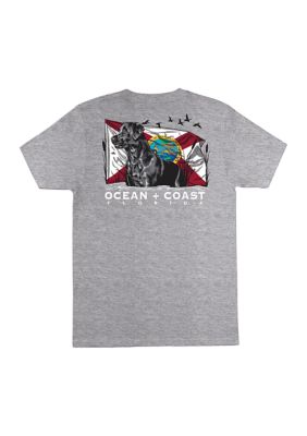 Ocean + Coast Men's Florida Short Sleeve Graphic T-Shirt, Grey, 2XL