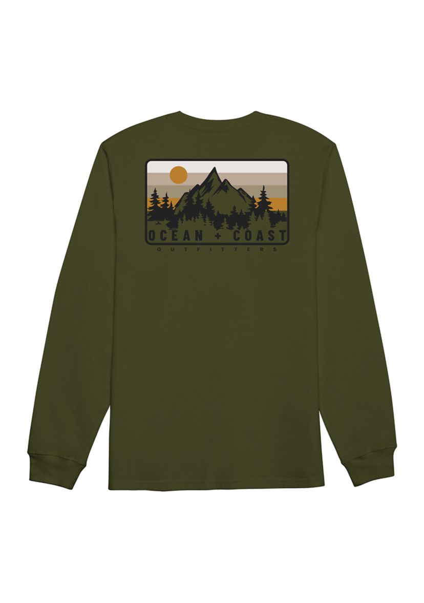 Long Sleeve Mountains Graphic T-Shirt 