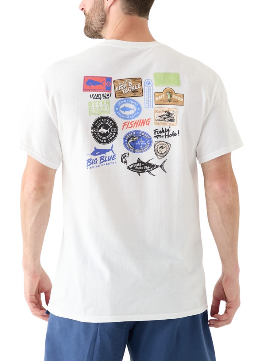 Fishing Stickers Graphic T-Shirt