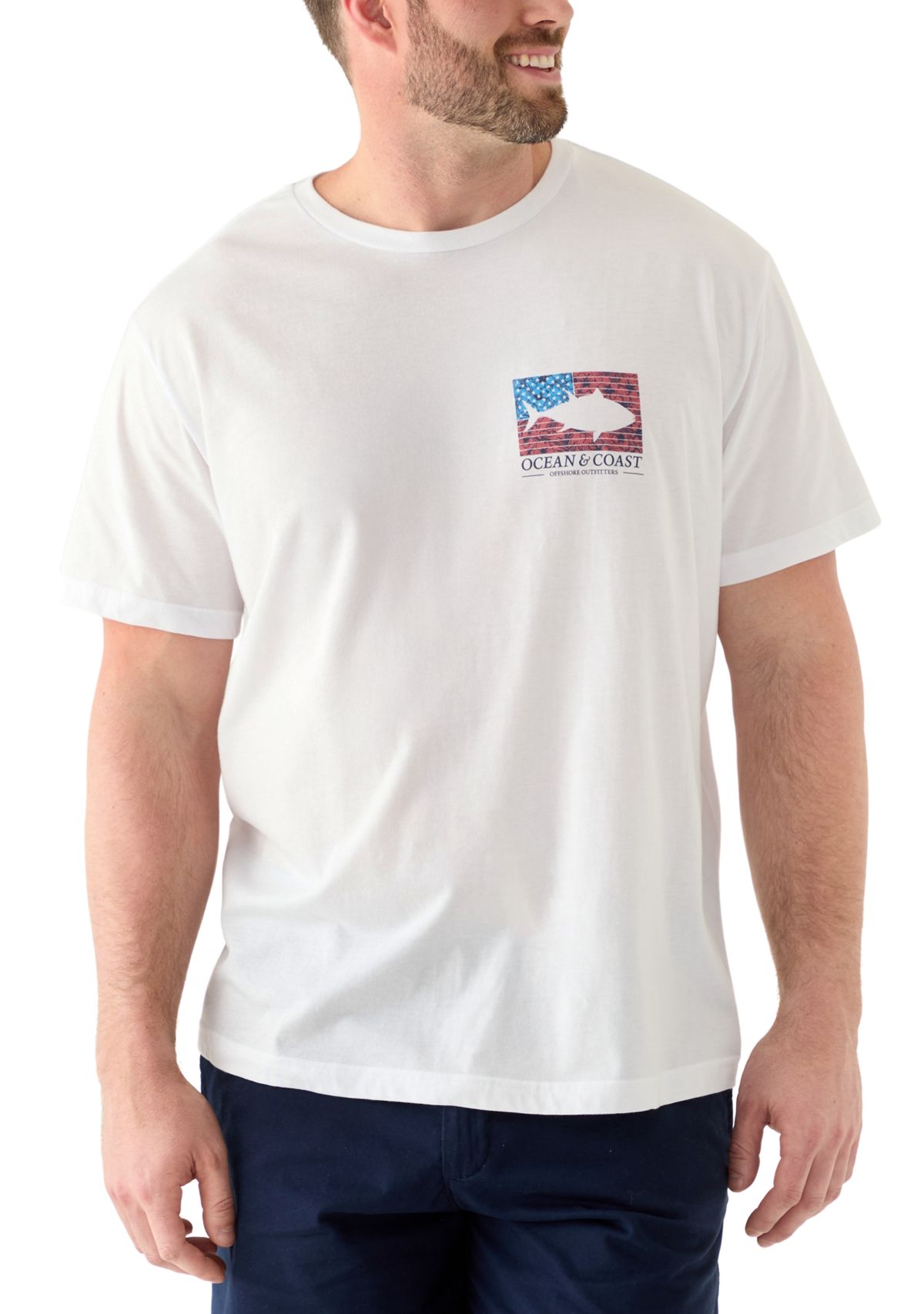 Big & Tall Cotton Flag Graphic T-Shirt