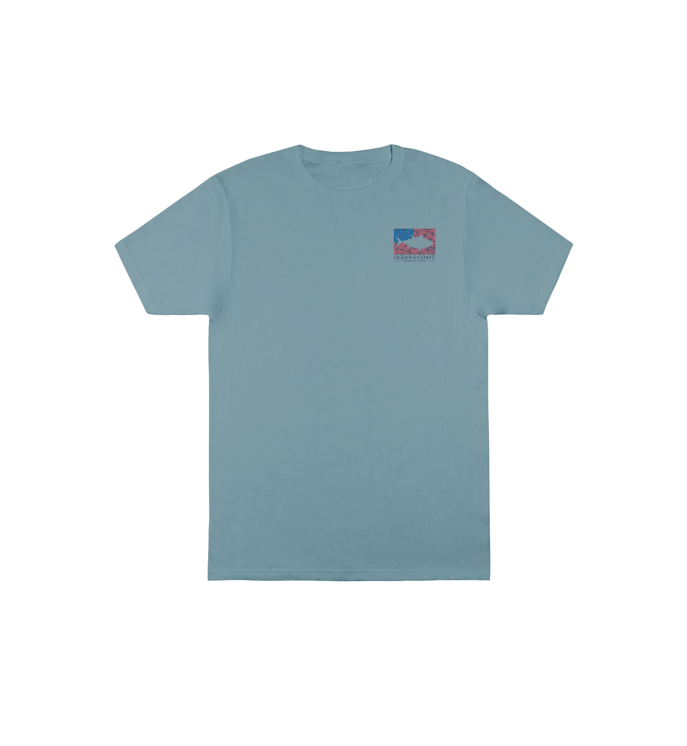 Short Sleeve Americana Fish Flag Graphic T-Shirt