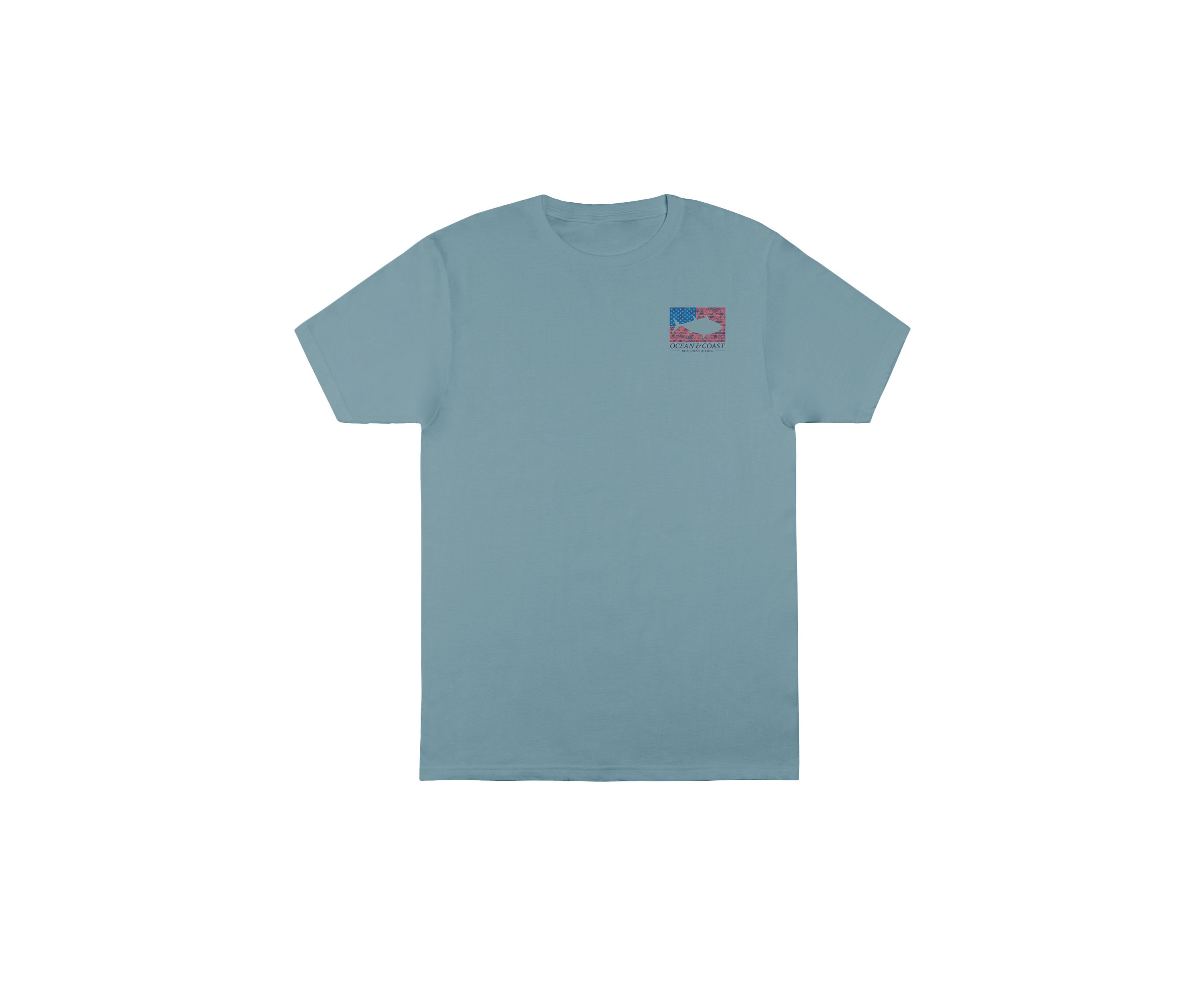 Short Sleeve Americana Fish Flag Graphic T-Shirt