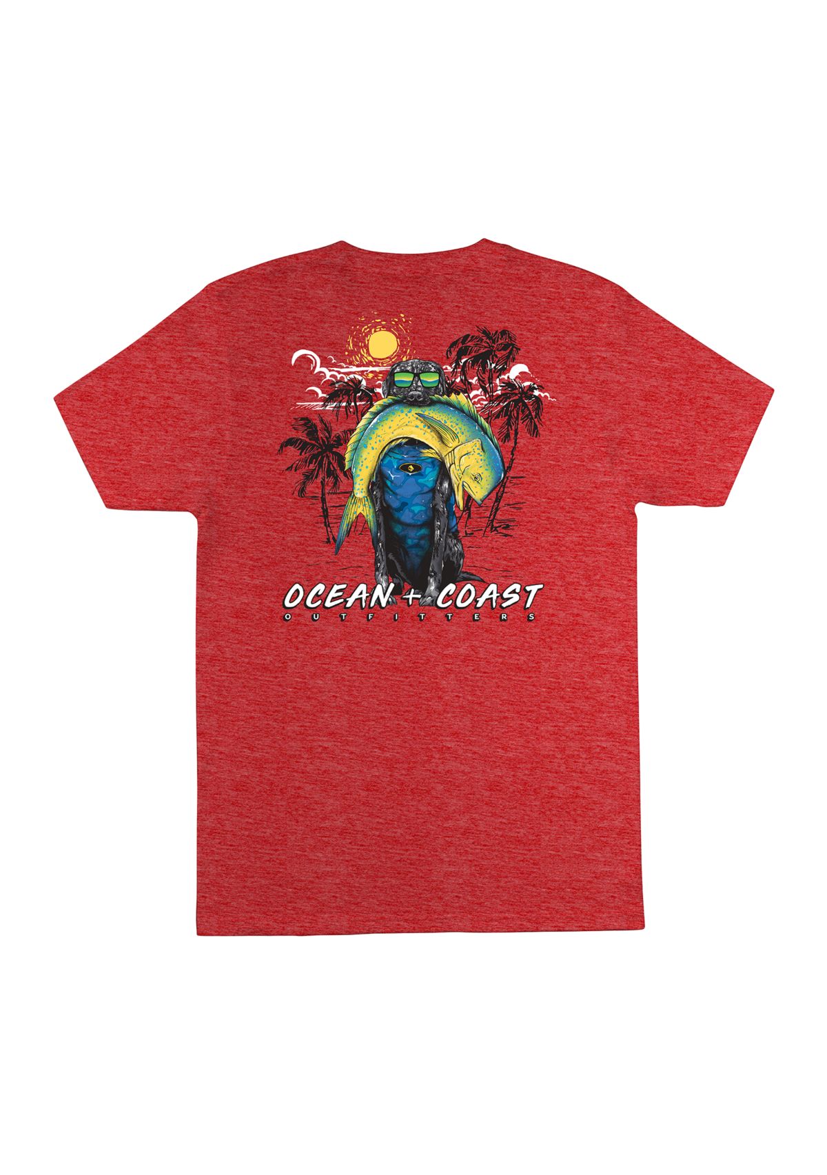 Big & Tall Short Sleeve Tropical Dog Graphic T-Shirt