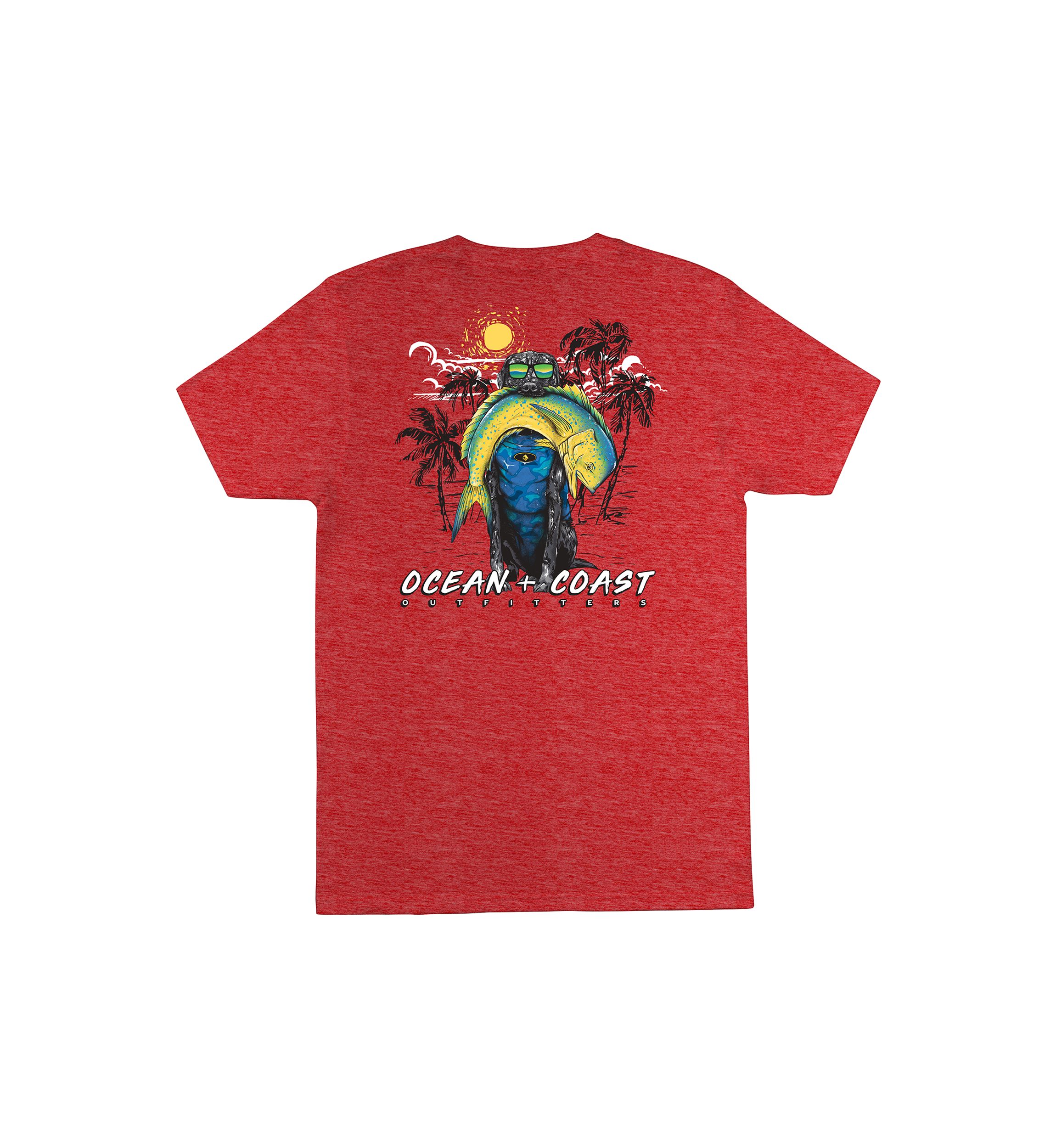 Big & Tall Short Sleeve Tropical Dog Graphic T-Shirt