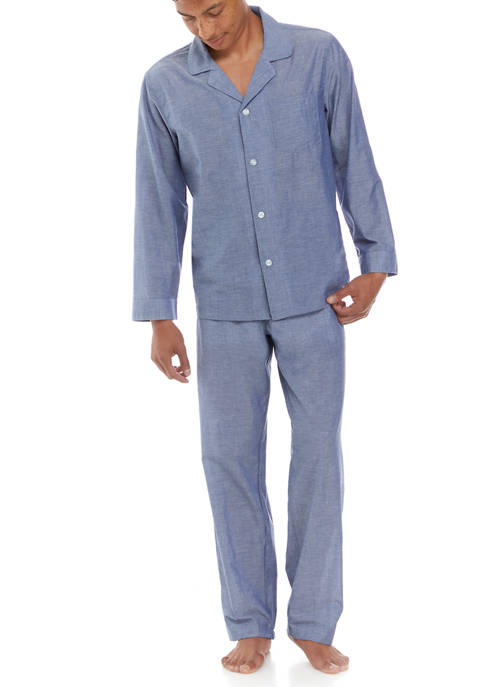 Geoffrey Beene Mens 2 Piece Long Sleeve Pajama