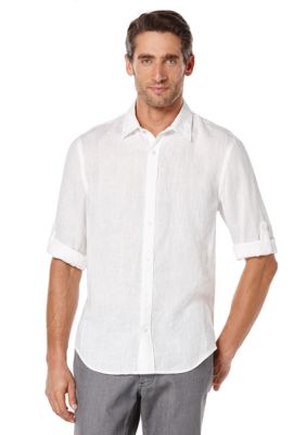 Perry Ellis® Long Sleeve Solid Linen Shirt | belk