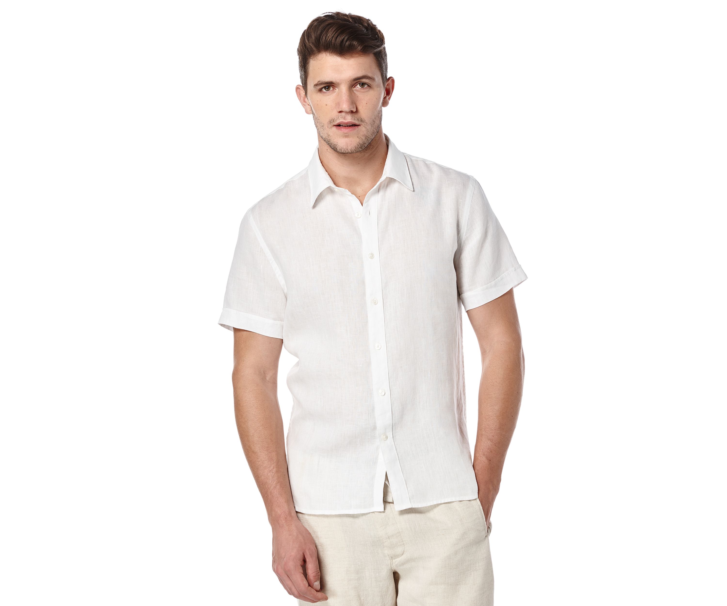Short Sleeve Solid Linen Shirt