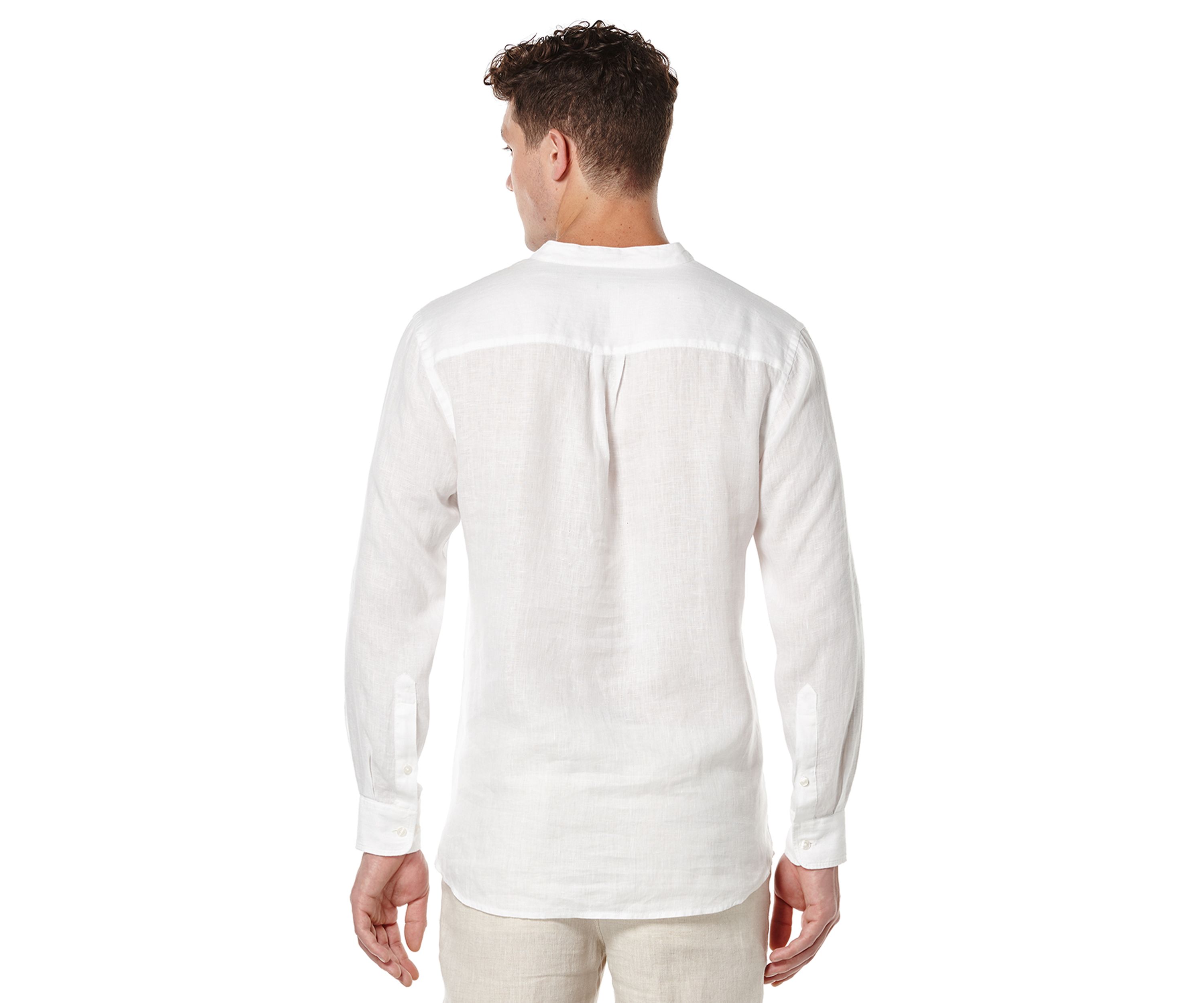 Long Sleeve Solid Linen Popover Shirt