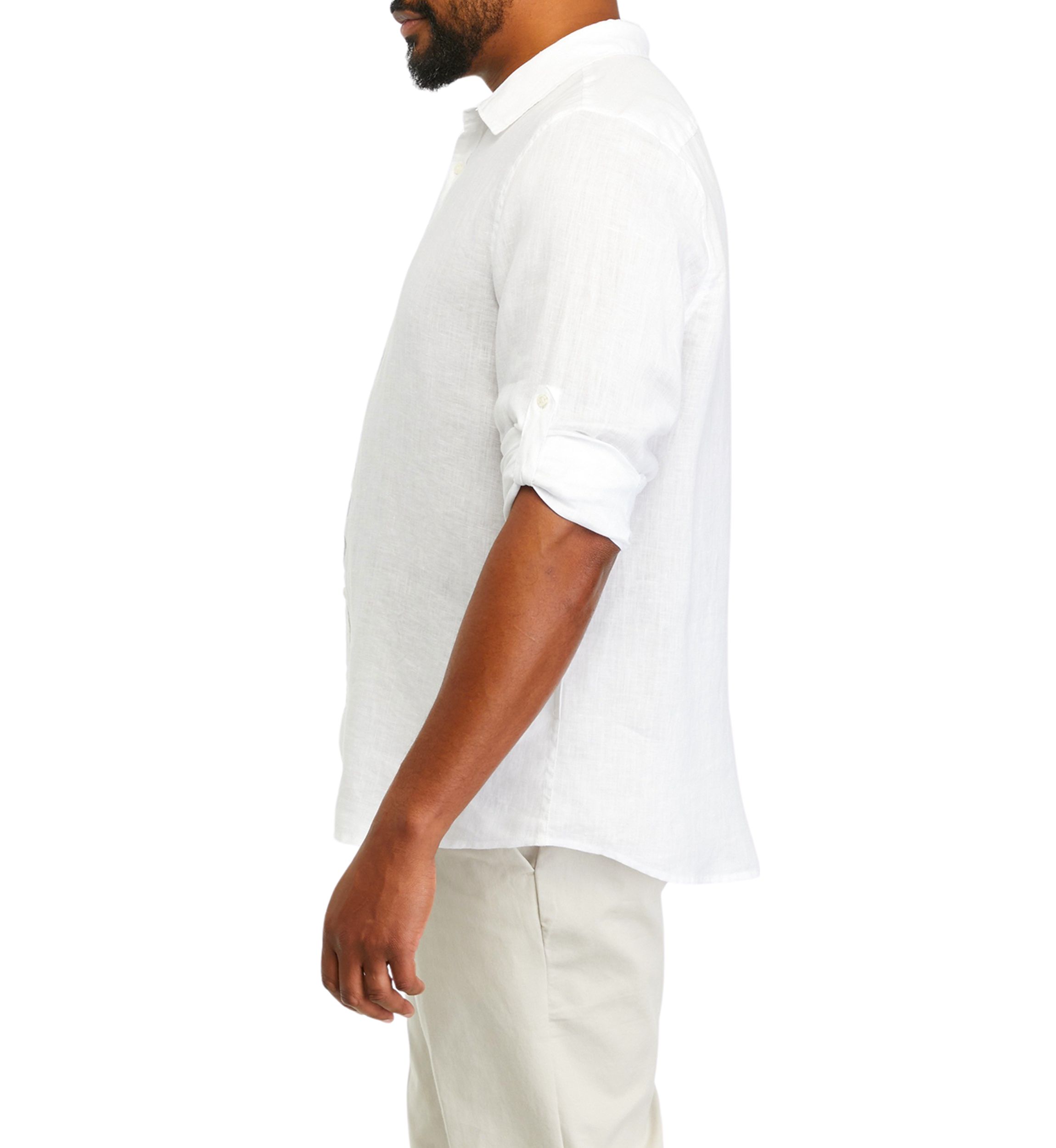 Mens Big Long Sleeve Linen Shirt