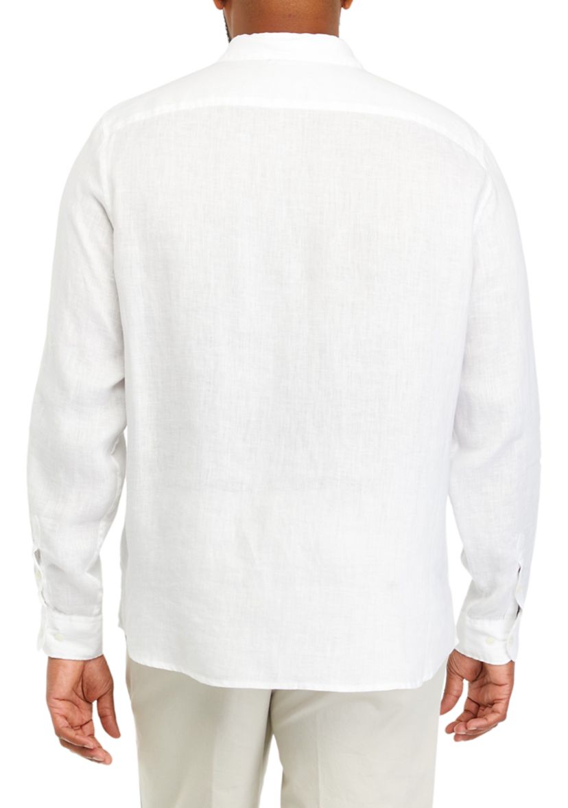 Mens Tall Solid Linen Shirt