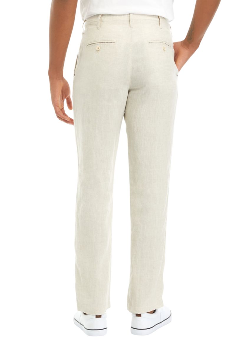 chinese dress ladies Slim Fit Solid Linen Blend Pant – Perry Ellis