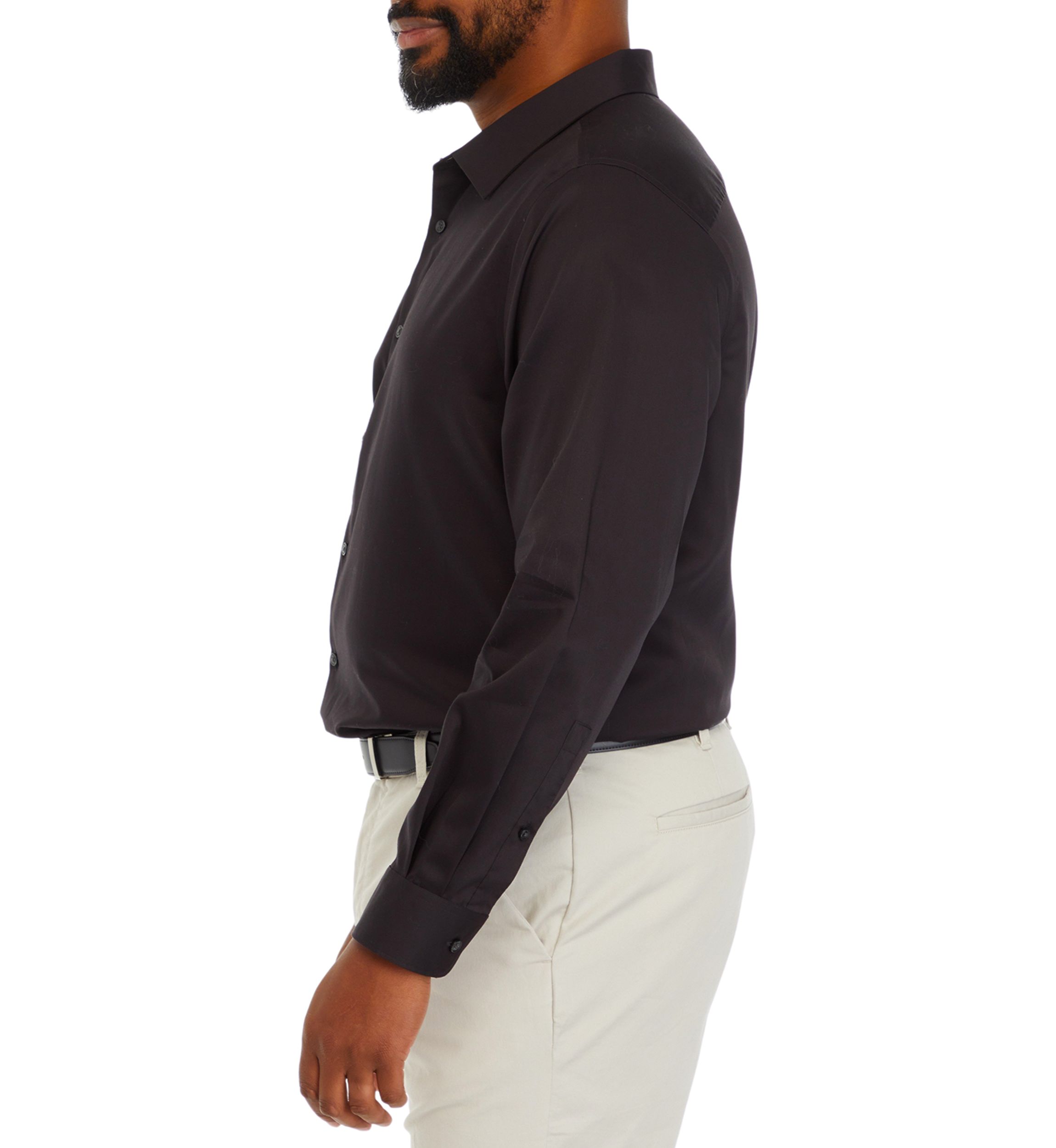 Mens Big Long Sleeve Solid Twill Shirt