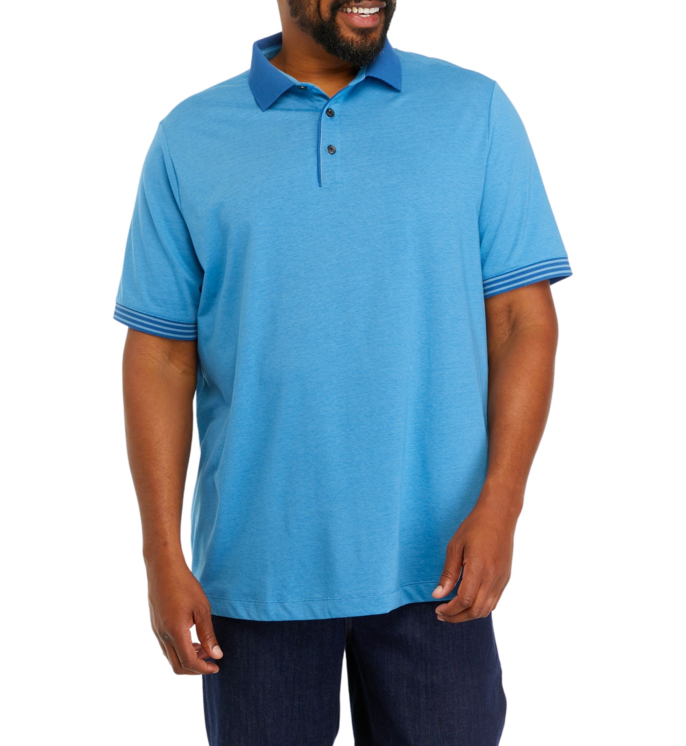 Big & Tall Short Sleeve Stripe Polo Shirt