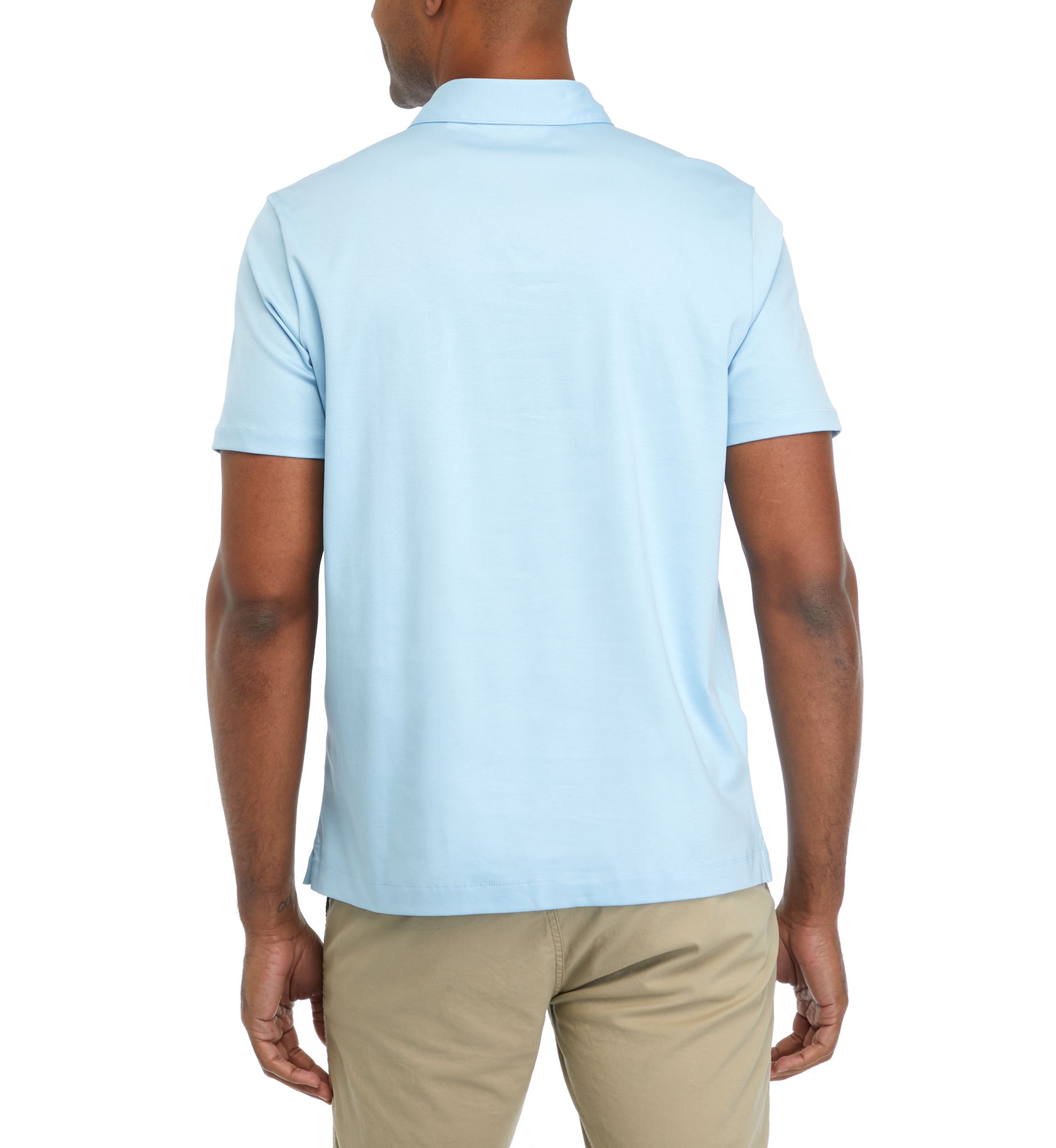 Mens Interlock Solid Short Sleeve Polo Shirt