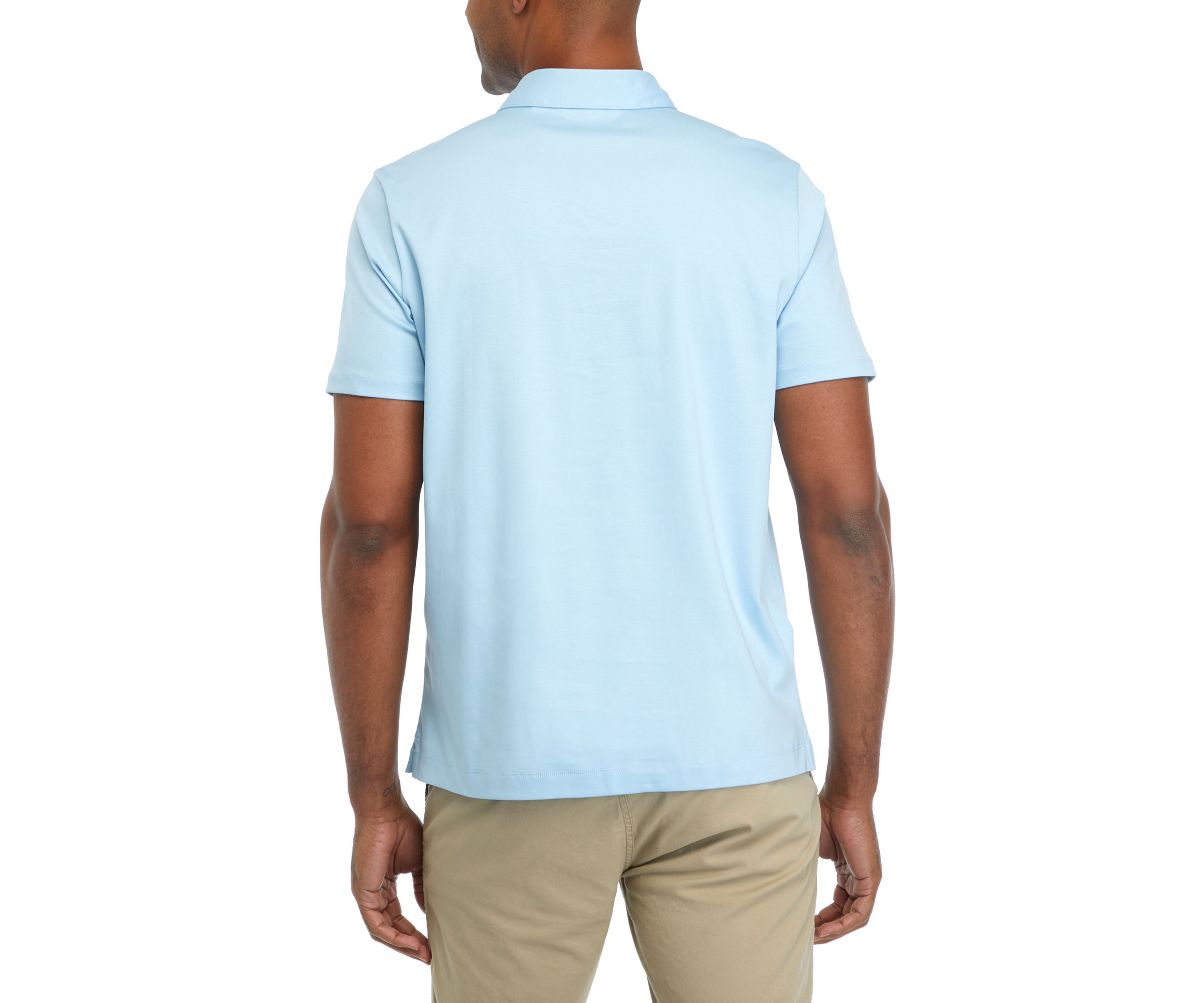 Mens Interlock Solid Short Sleeve Polo Shirt