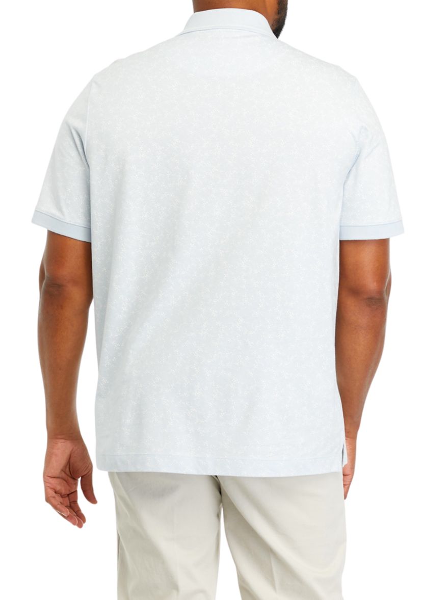 Big & Tall Short Sleeve Ditsy Floral Print Polo Shirt