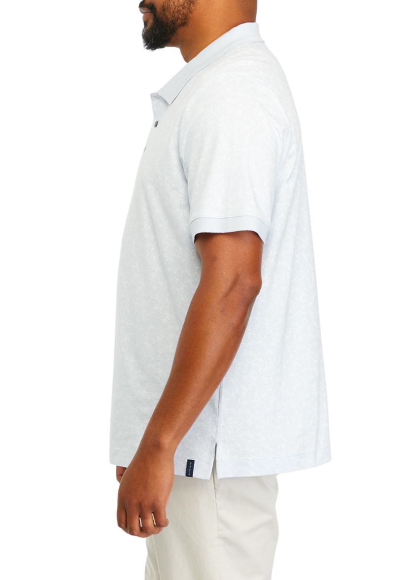 Big & Tall Short Sleeve Ditsy Floral Print Polo Shirt